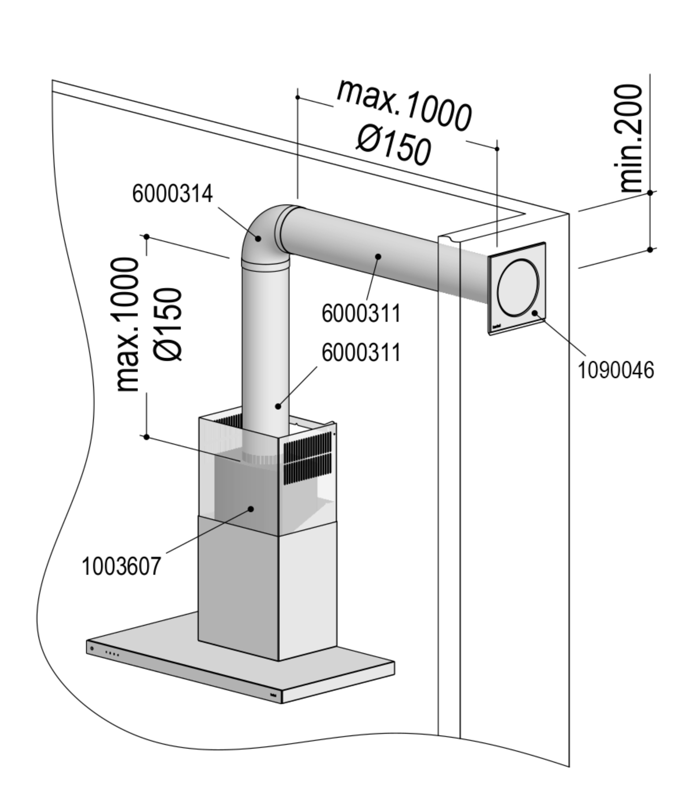 Berbel Abluftset Eco II Flach 150 bT 1090058