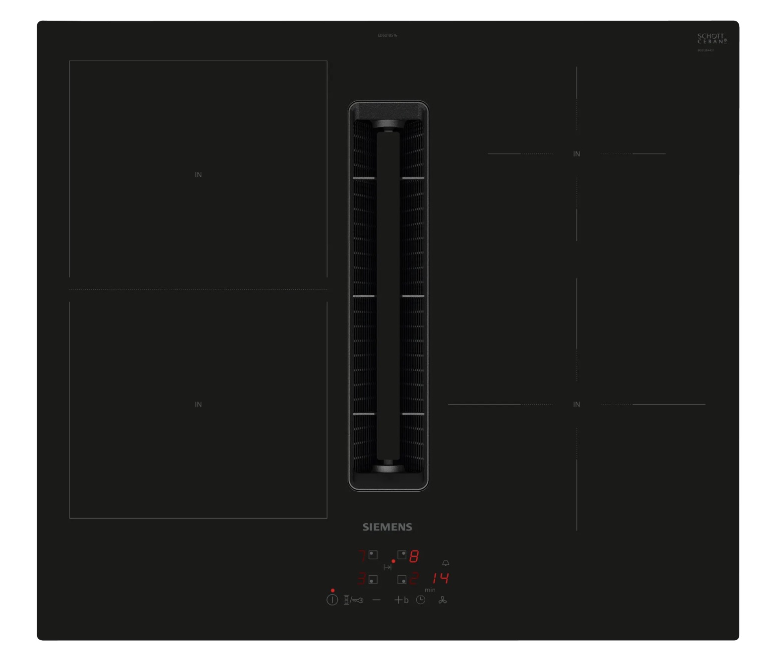 Siemens powerLine iQ300 Kochfeld mit Dunstabzug (Induktion) 60 cm flächenbündig (integriert) ED601BS16E