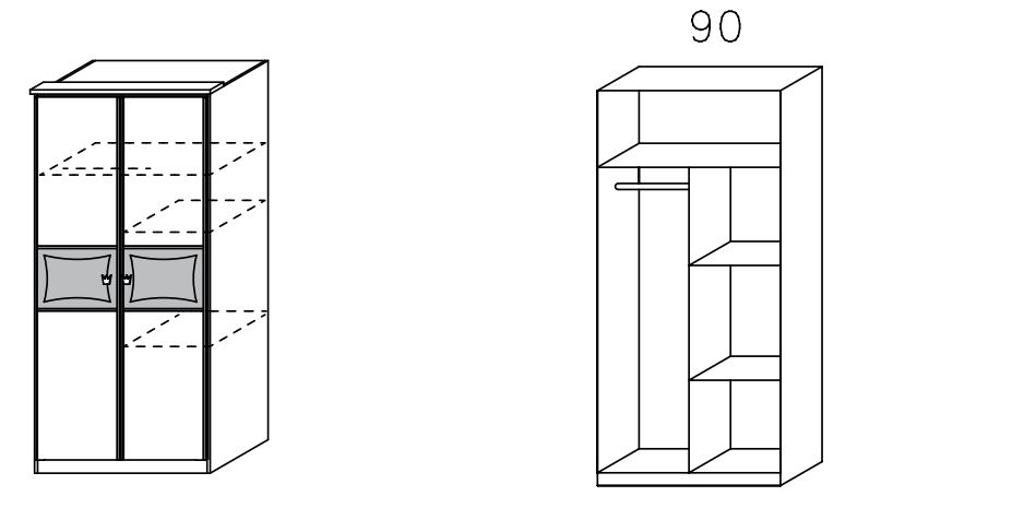 Rauch ORANGE 2-türiger Drehtürenschrank Kate 0977