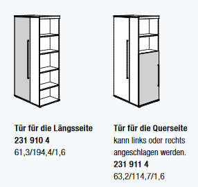 Paidi zusätzliche Tür ( für Basis-Funktionsschrank Fionn ) 