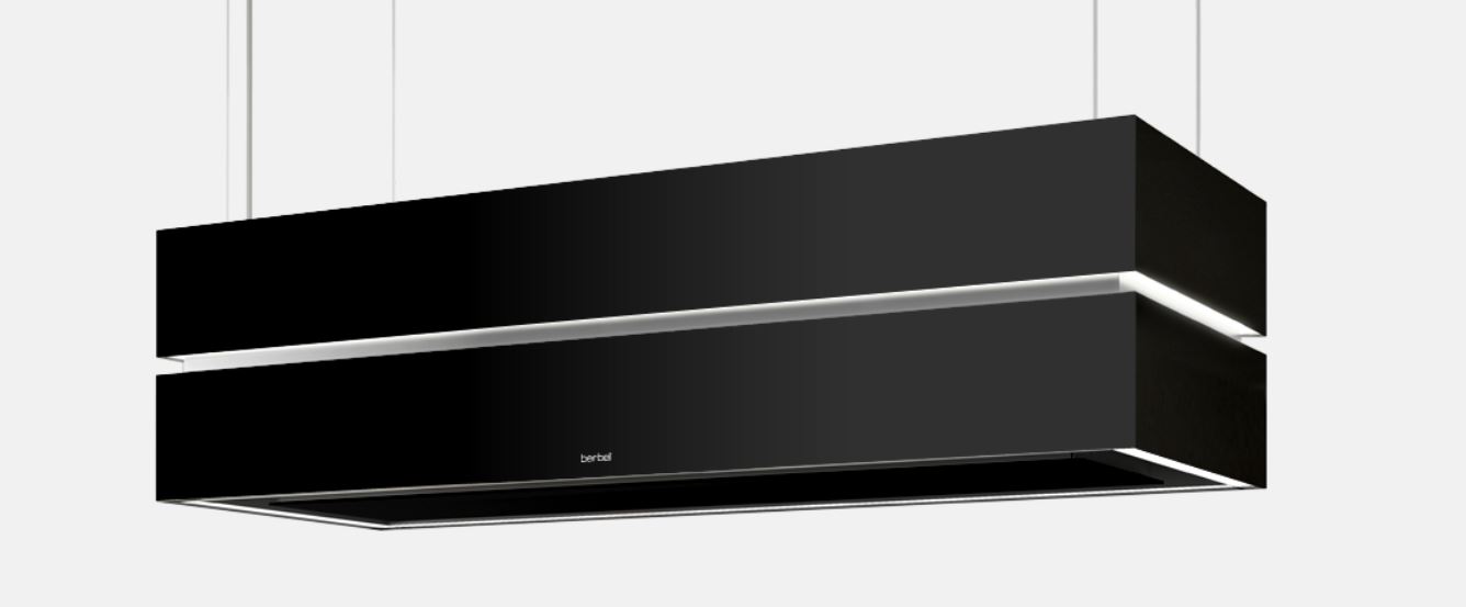 Berbel Inselhaube Skyline Edge Sound BDL-135-SKE-2 mit Deckenanschluss ( W ) - ( Vorführmodell )