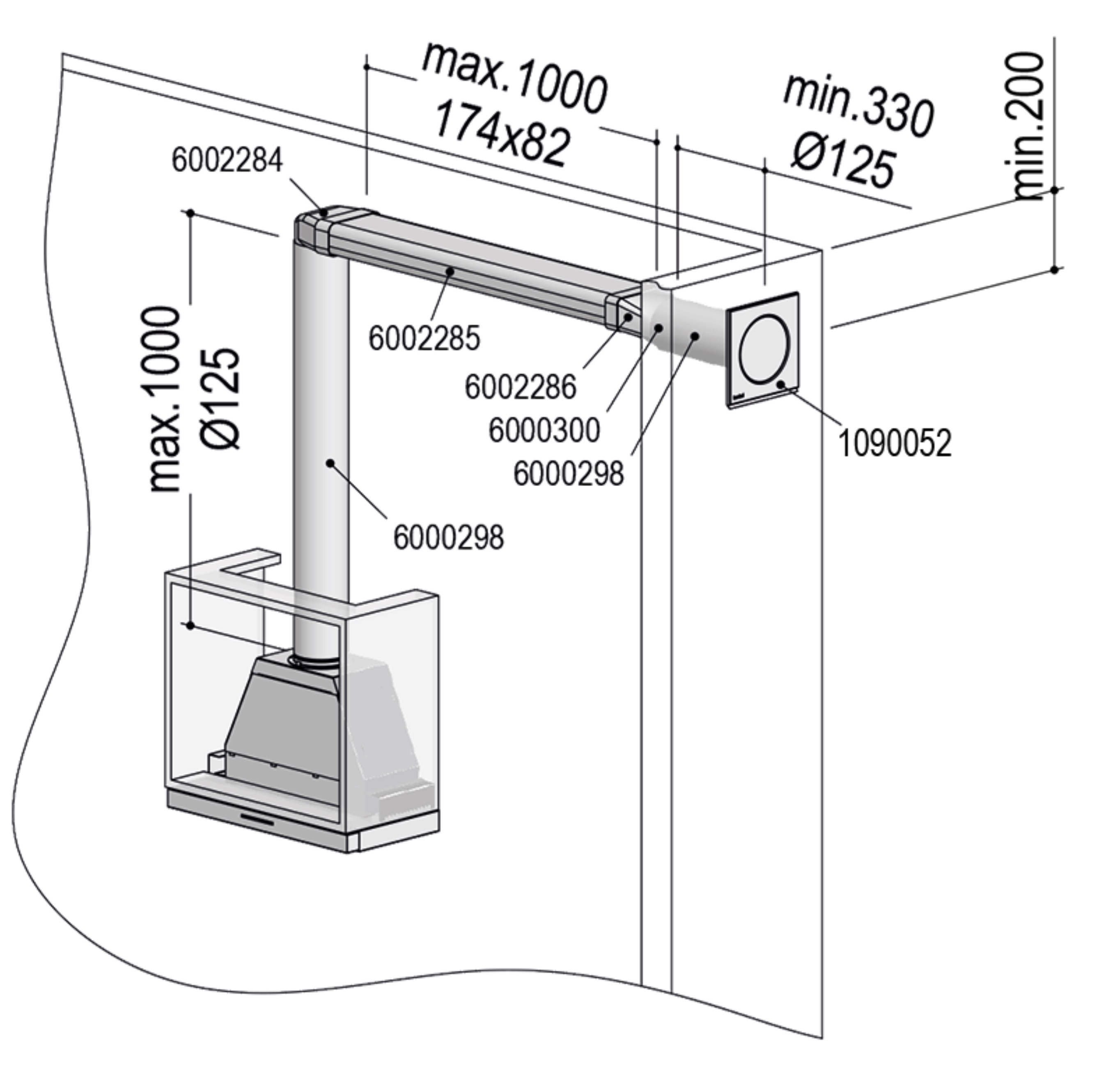 Berbel Abluft-Set II Flach 125 bT 1090076