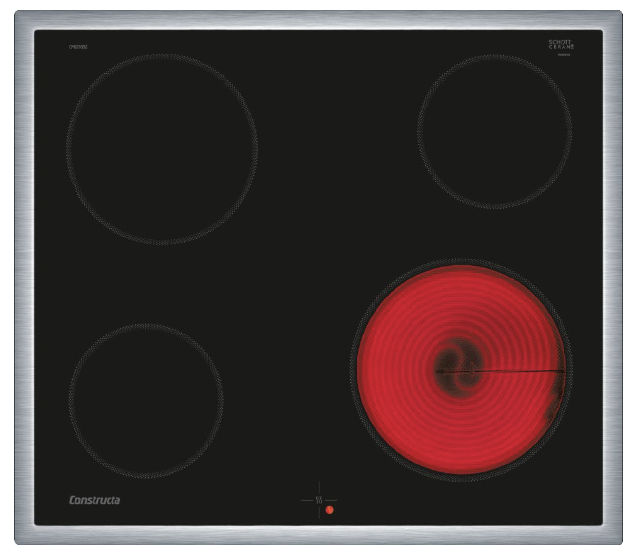 Constructa Elektro-Kochfeld 60 cm herdgesteuert schwarz mit Rahmen aufliegend CM321052
