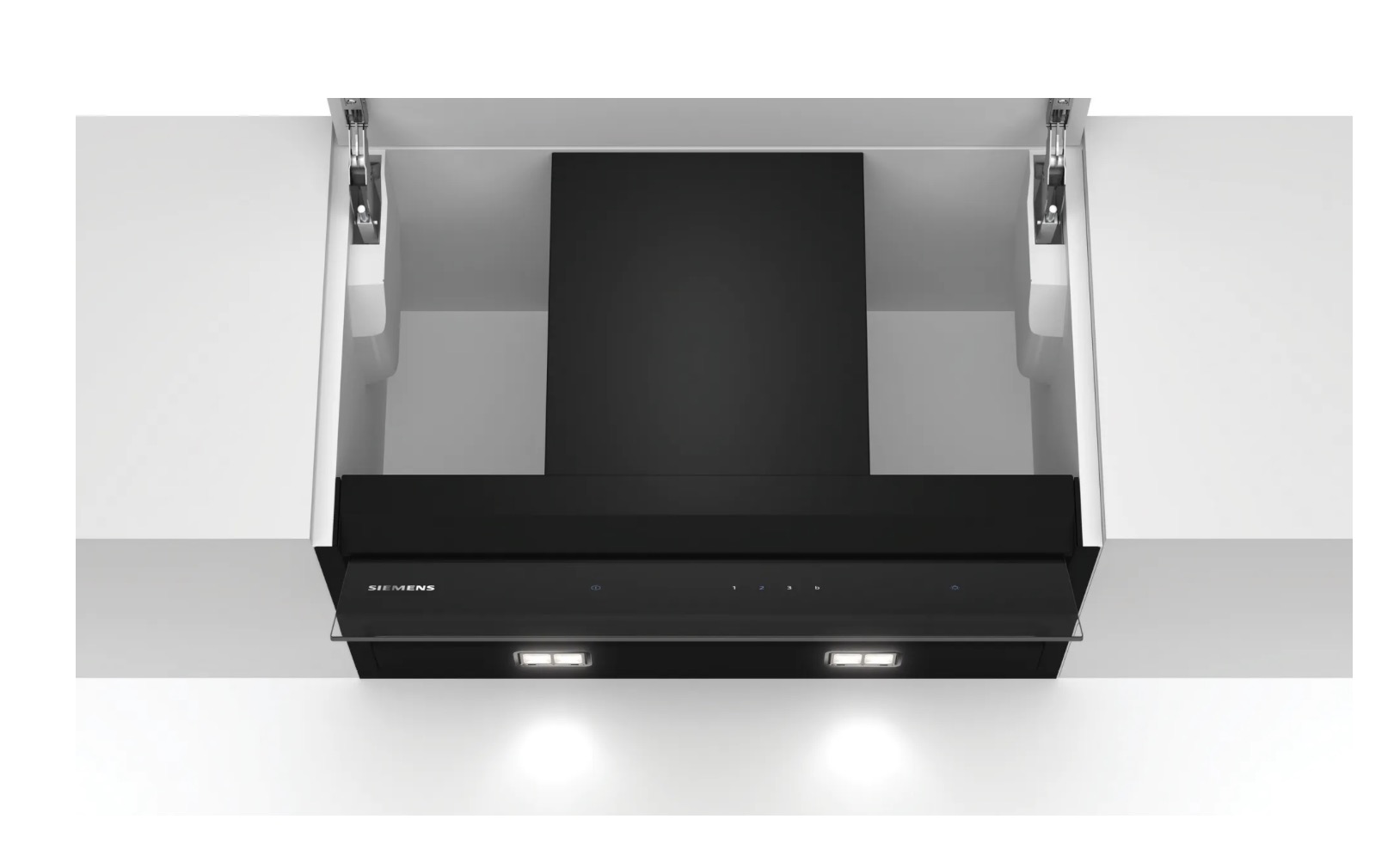 Siemens powerLine iQ500 Integrierte Designhaube 60 cm Klarglas schwarz bedruckt LJ67BAM60