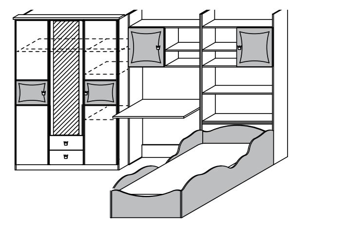 Rauch ORANGE Judendzimmer 4-tlg. Kate 0B77