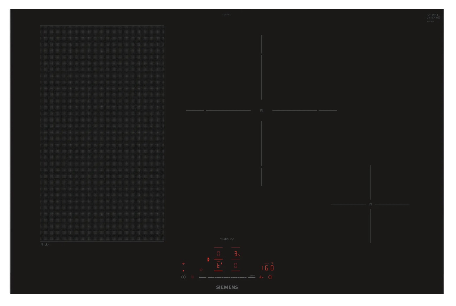 Siemens studioLine iQ700 Induktionskochfeld 80 cm mit Rahmen aufliegend EX877HEC1E