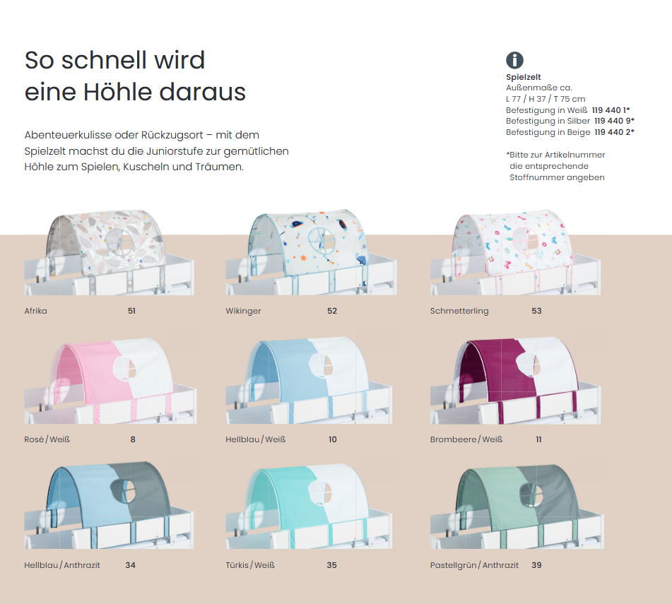 Paidi Spielzelt 1194402 - Befestigung Beige 