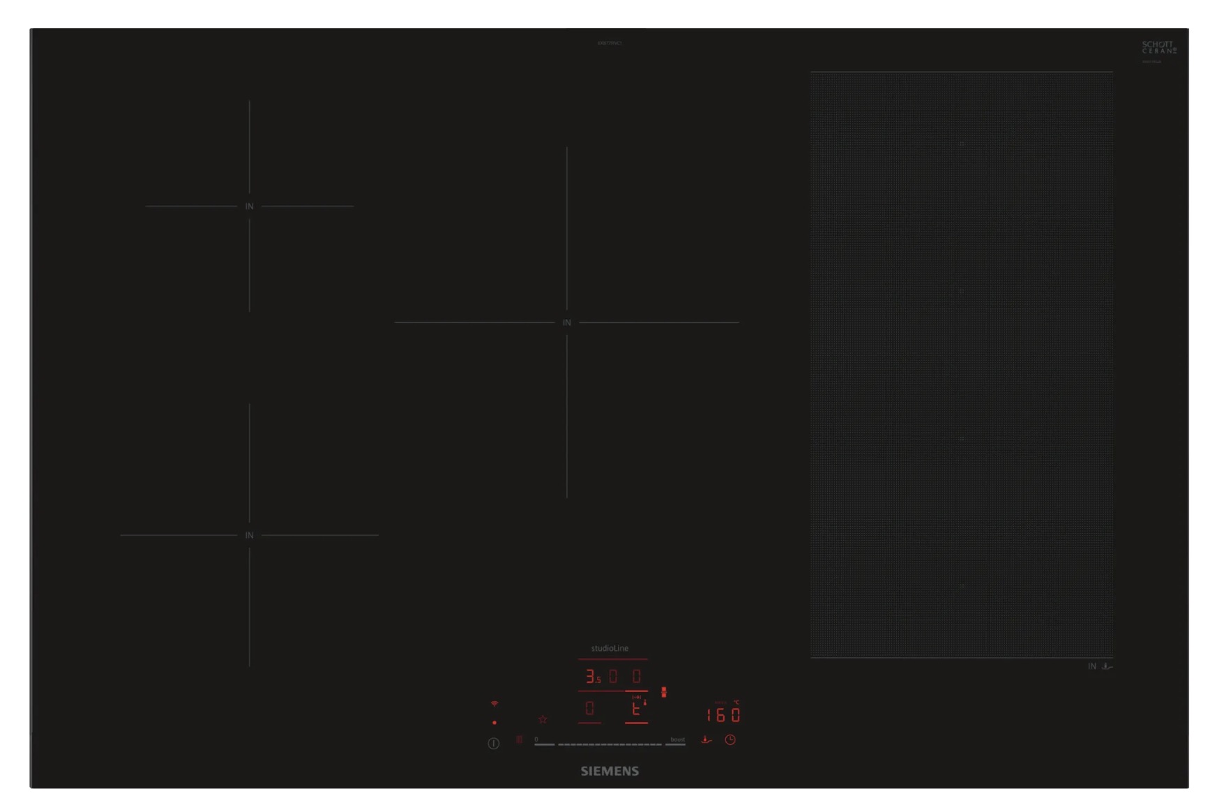 Siemens studioLine iQ700 Induktionskochfeld 80 cm mit Rahmen aufliegend EX877HVC1E