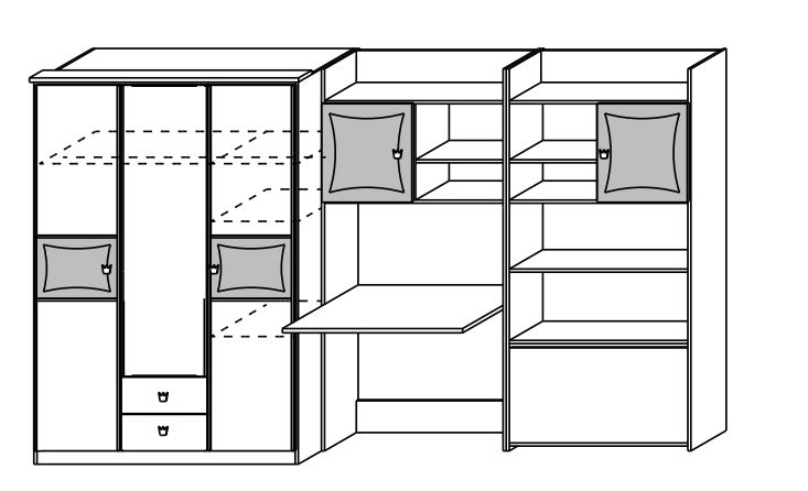 Rauch ORANGE Judendzimmer 3-tlg. Kate 0B74