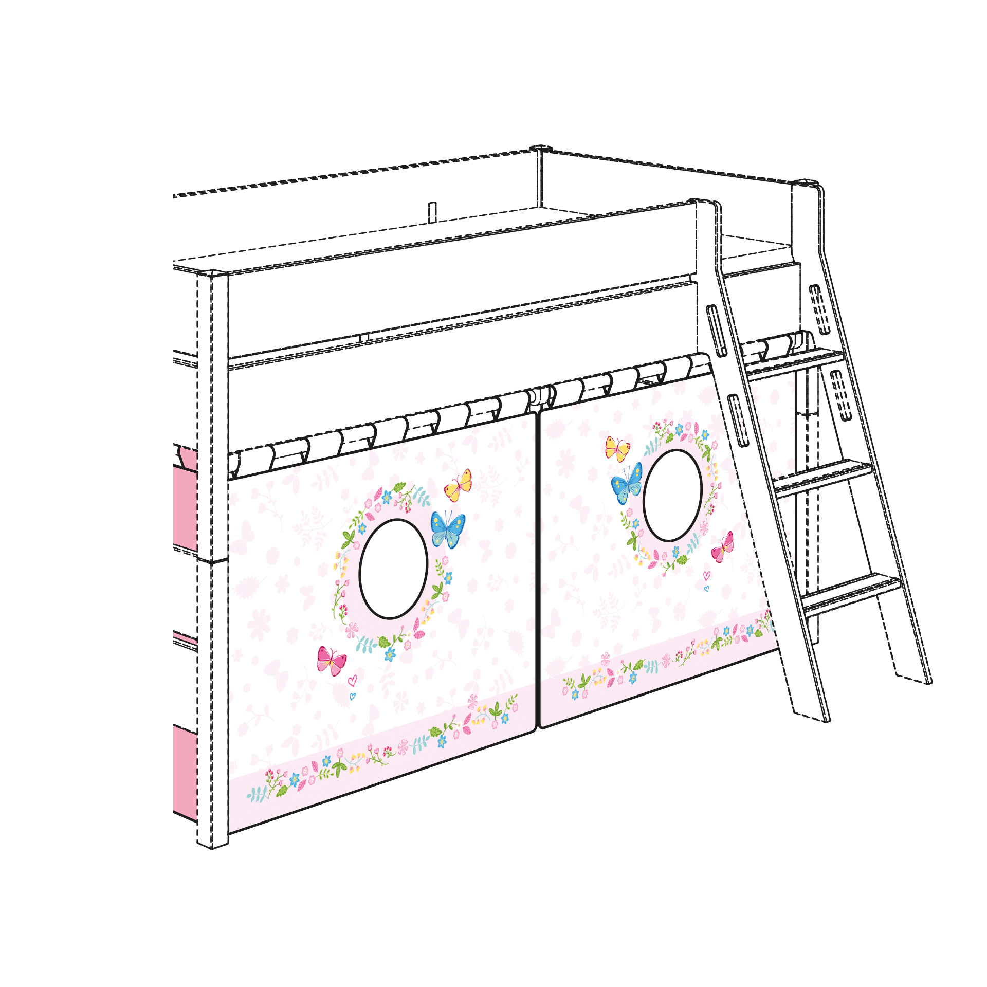 Paidi Vorhang-Set Motiv Schmetterling 