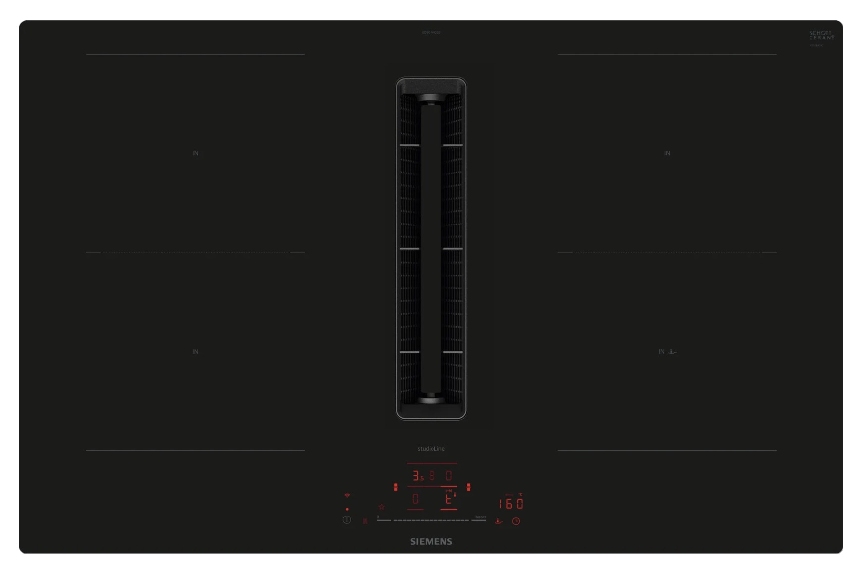 Siemens studioLine iQ500 Kochfeld mit Dunstabzug (Induktion) 80 cm flächenbündig ED807HQ26E