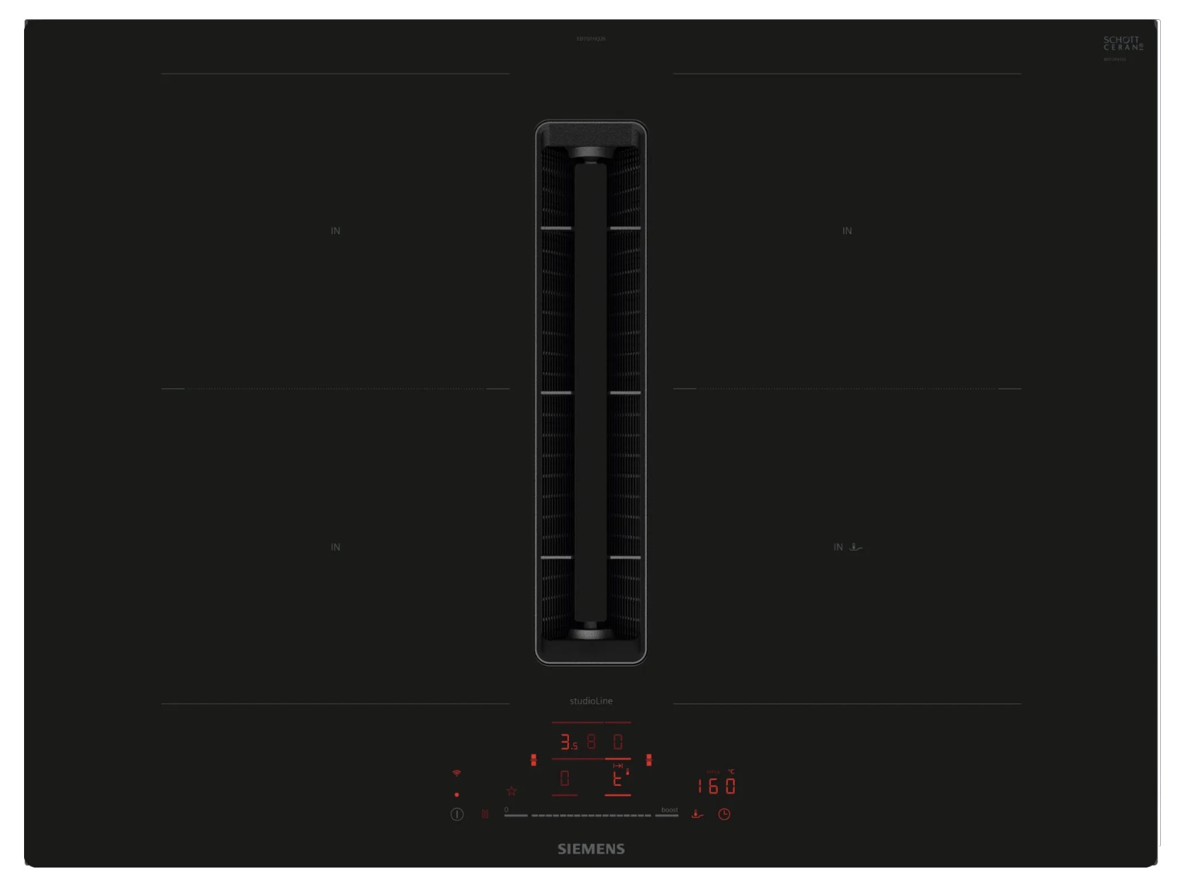 Siemens studioLine iQ500 Kochfeld mit Dunstabzug (Induktion) 70 cm flächenbündig ED707HQ26E