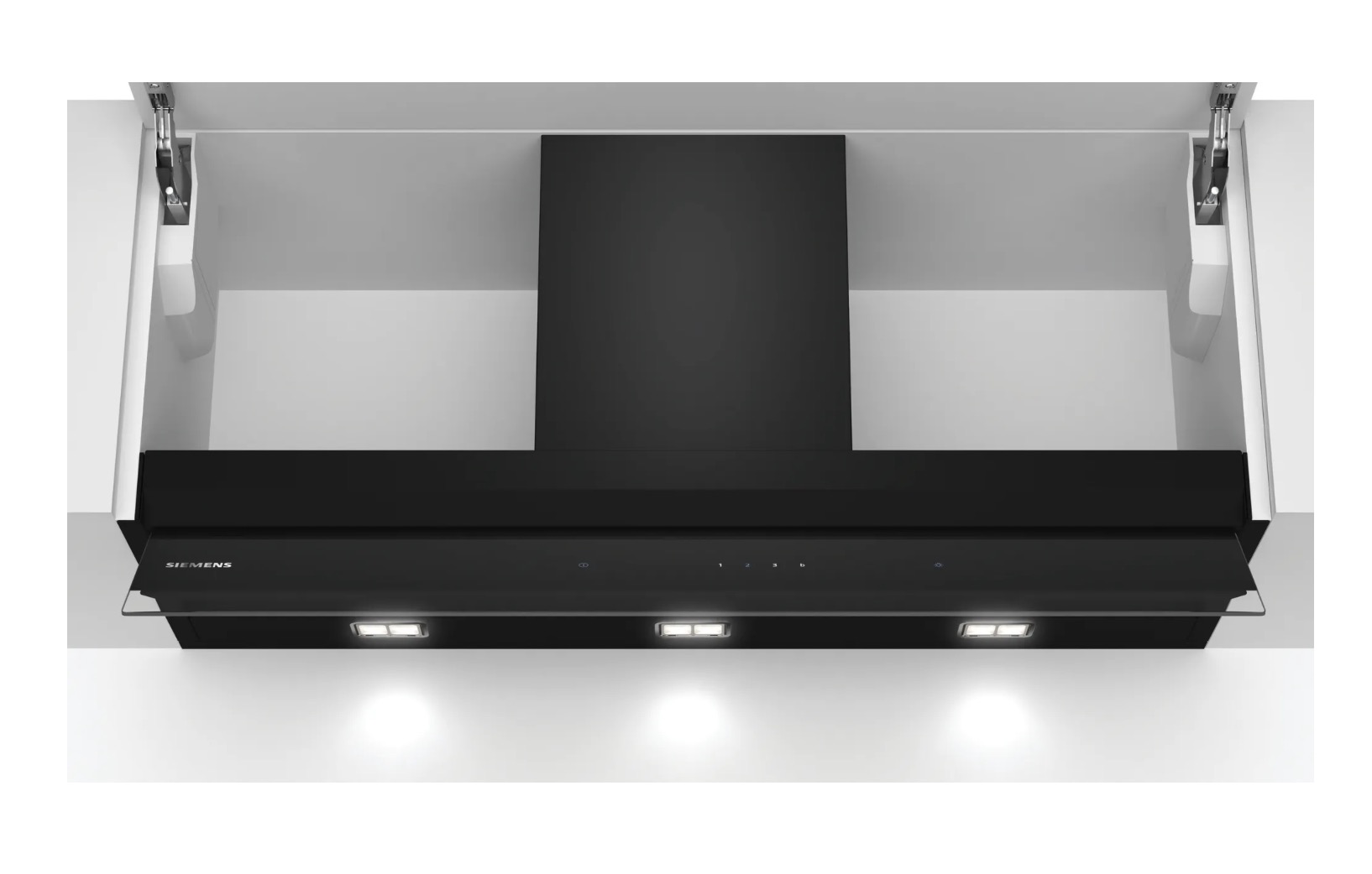 Siemens powerLine iQ500 Integrierte Designhaube 90 cm Klarglas schwarz bedruckt LJ97BAM60