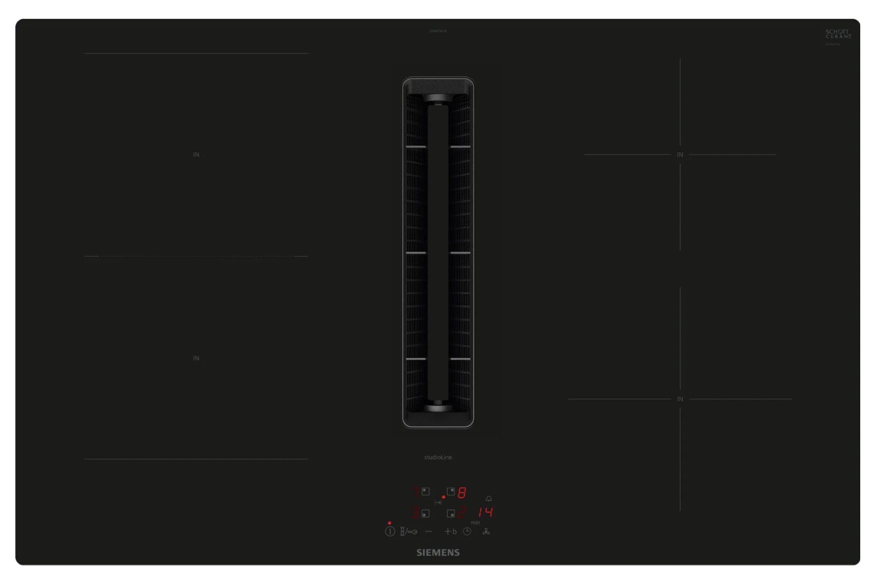 Siemens studioLine iQ300 Kochfeld mit Dunstabzug (Induktion) 80 cm flächenbündig ED807BS16E
