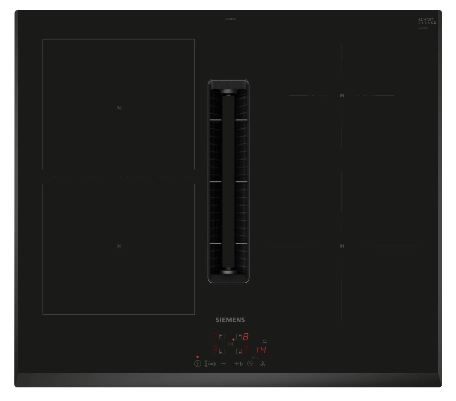Siemens powerLine iQ300 Kochfeld mit Dunstabzug (Induktion) 60 cm Rahmenlos aufliegend ED651BS16E