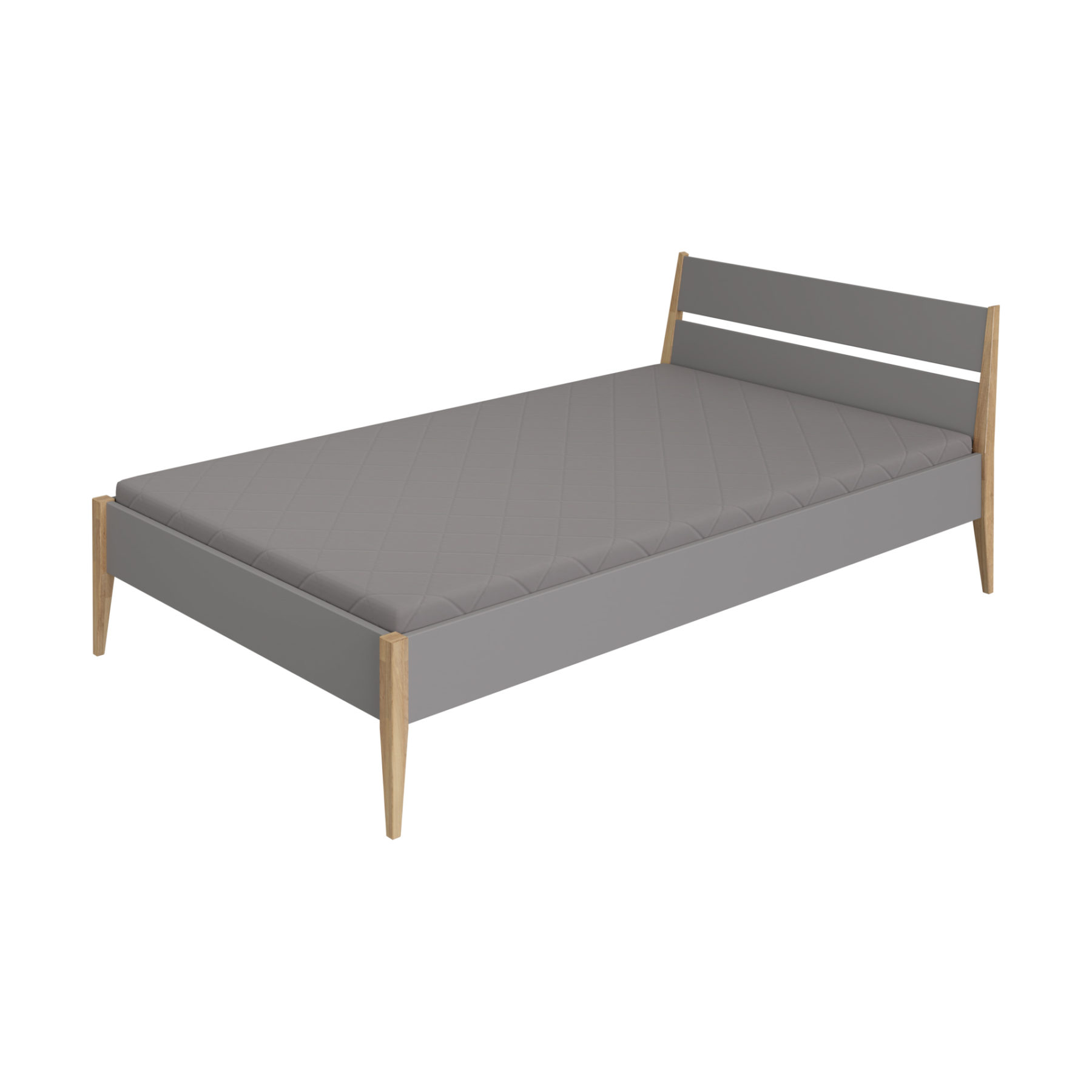 Paidi Traumliege Sten, Kopfteil in Eiche massiv / Schiefergrau 