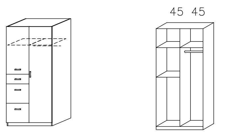 Rauch BLUE 2-türiger Drehtürenschrank Point 3711