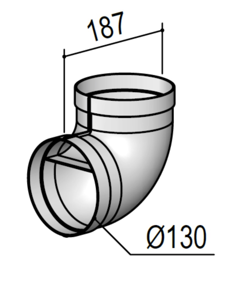 Berbel Rundrohr 125 90°-Bogen 6000301