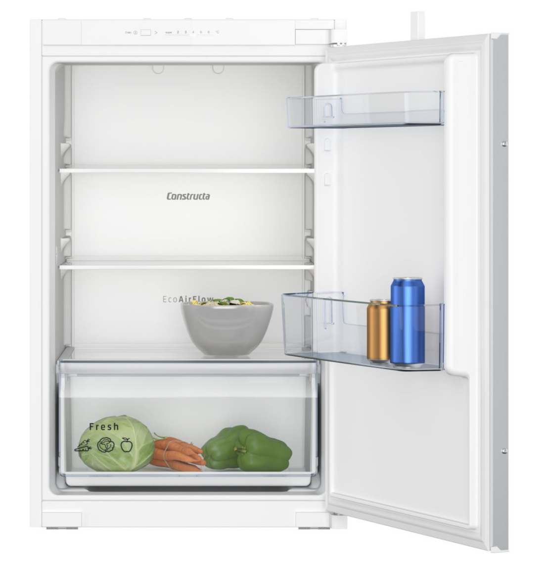 Constructa Einbau-Kühlschrank 88 x 56 cm Schleppscharnier CK121NSE0