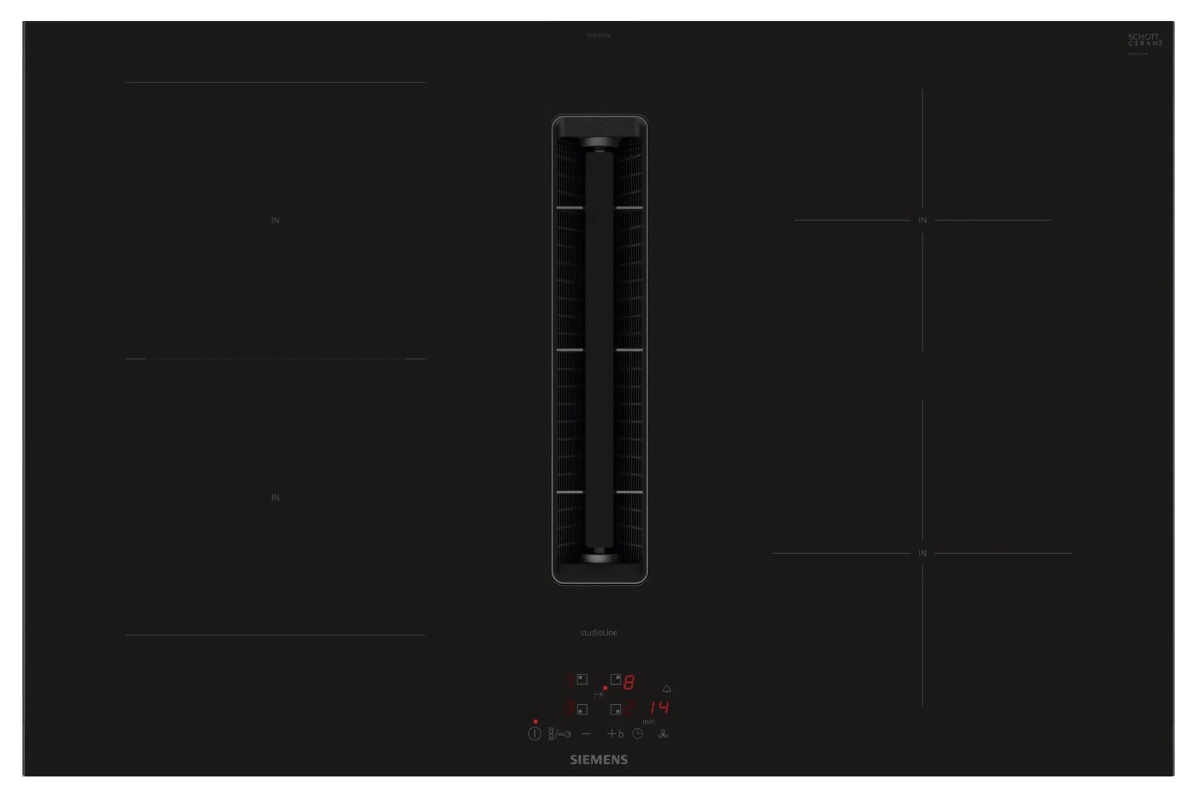 Siemens studioLine iQ300 Kochfeld mit Dunstabzug (Induktion) 80 cm mit Rahmen aufliegend ED877BS16E