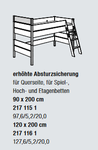 Paidi Absturzsicherung erhöht quer Kira 