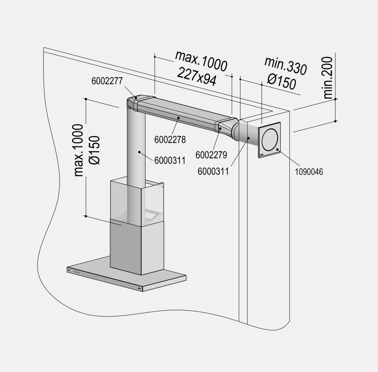 Berbel Abluftset II Flach 150 bT 1090055
