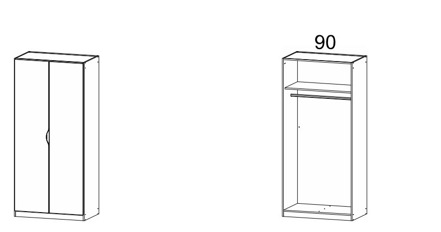 Rauch BLUE 2-türiger Drehtürenschrank Alvara 3206