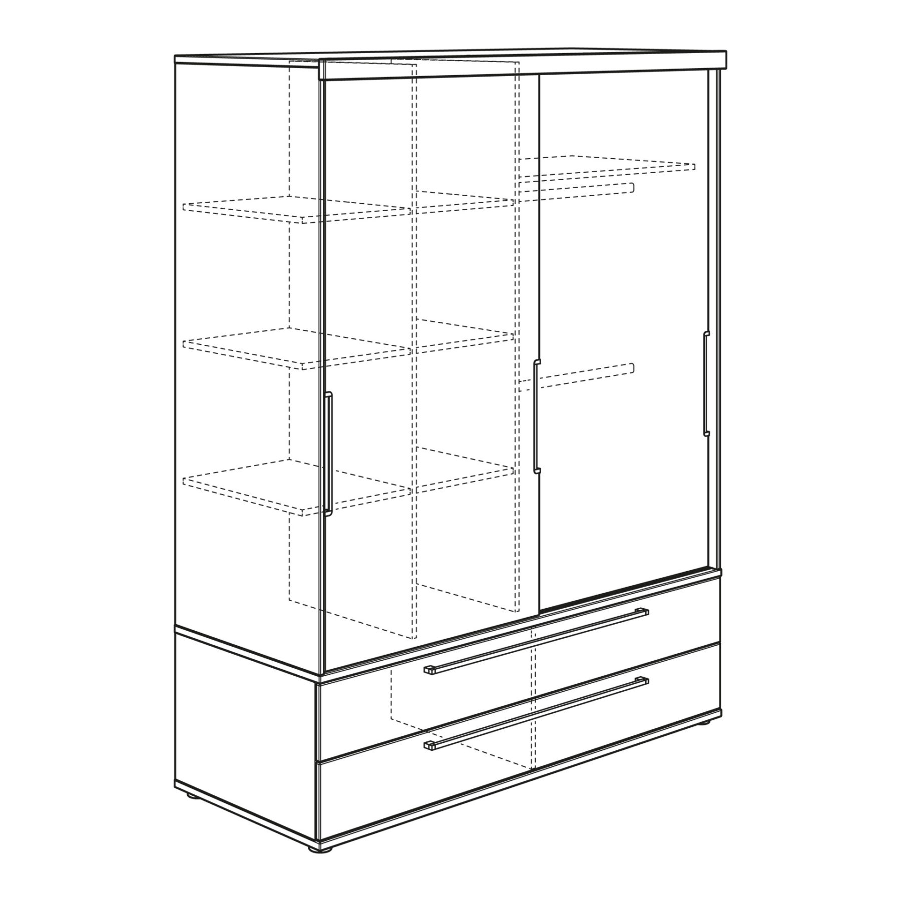 Paidi Schiebetürenschrank 2T2S, Breite 123,6 cm Fionn und Remo 