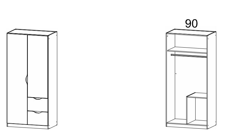 Rauch BLUE 2-türiger Drehtürenschrank Alvara 3116