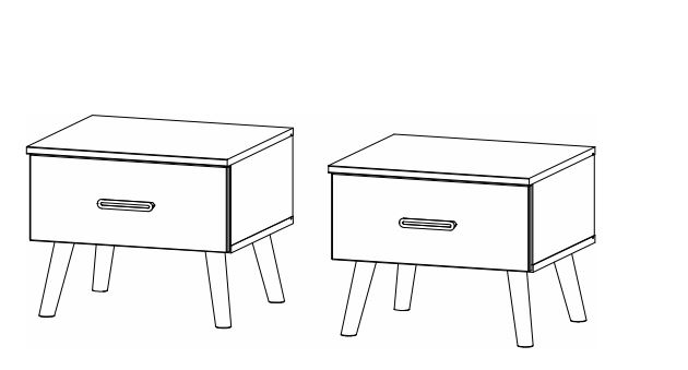 Rauch ORANGE Nachttisch-Paar Annett 6877