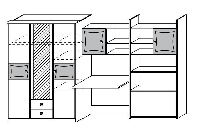 Rauch ORANGE Judendzimmer 3-tlg. Kate 0B76
