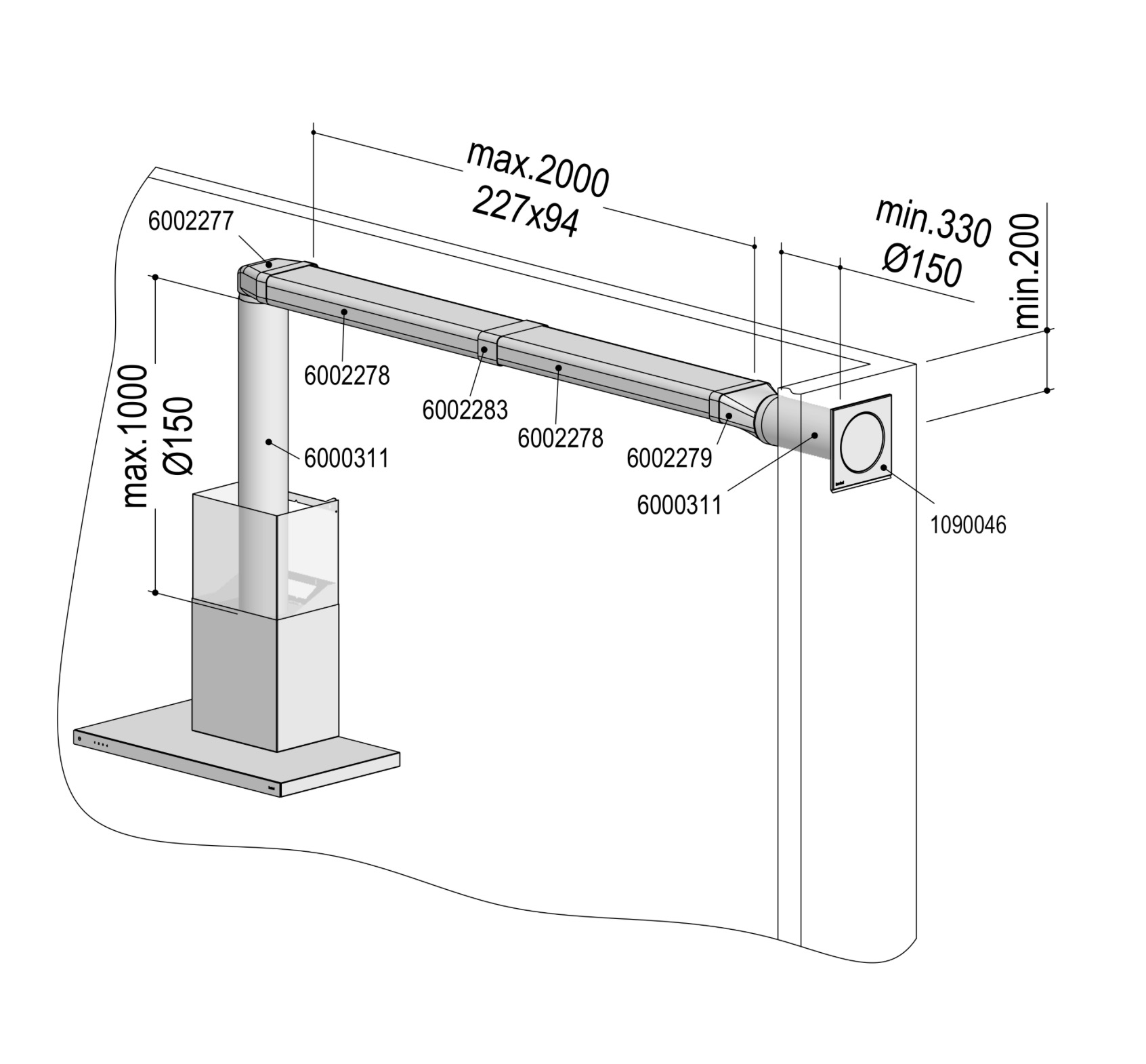 Berbel Abluftset III Flach 150 bT 1090056