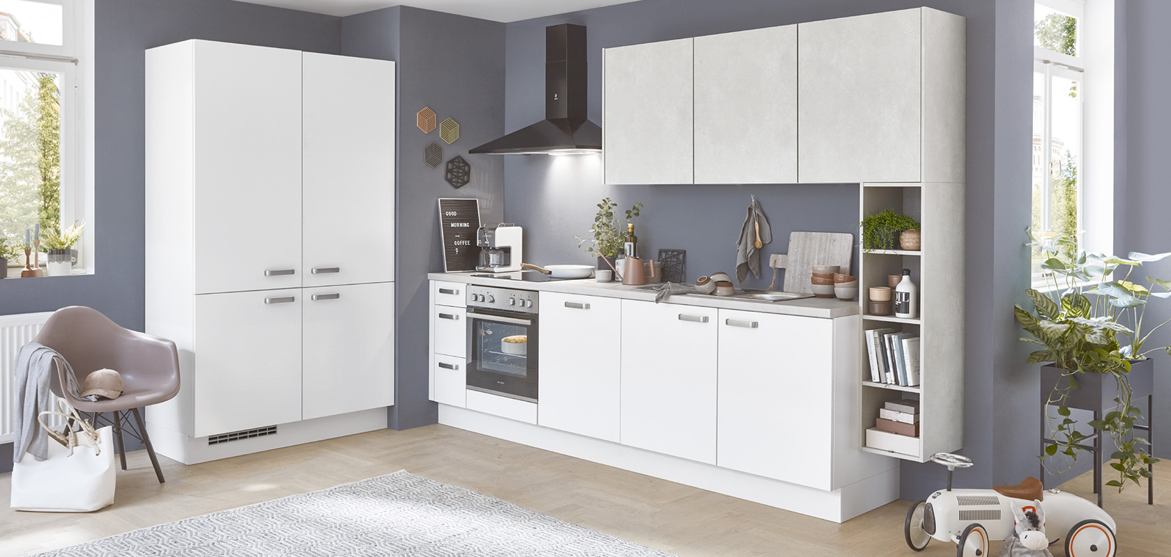 Nobilia Küche Speed 239 Weiß Softmatt