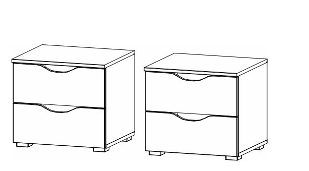 Rauch BLUE Nachttisch-Paar Alvara 647L